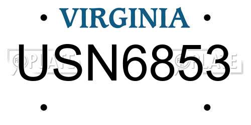 USN6853 Virginia License Plate