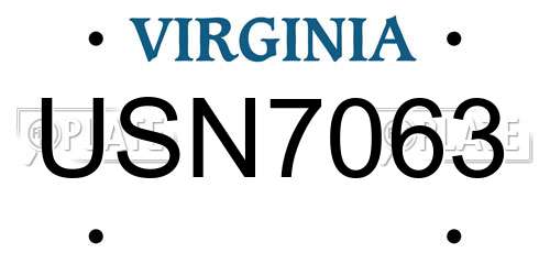 USN7063 Virginia License Plate