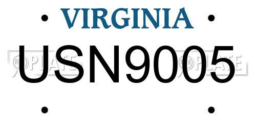 USN9005 Virginia License Plate