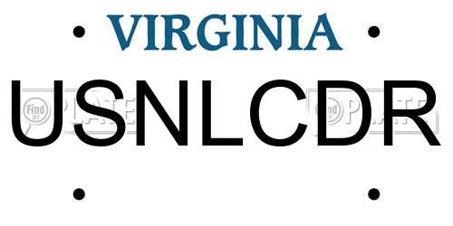 USNLCDR Virginia License Plate
