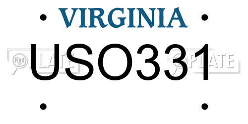 USO331 Virginia License Plate