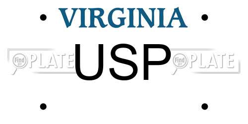 USP Virginia License Plate