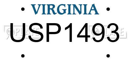 USP1493 Virginia License Plate