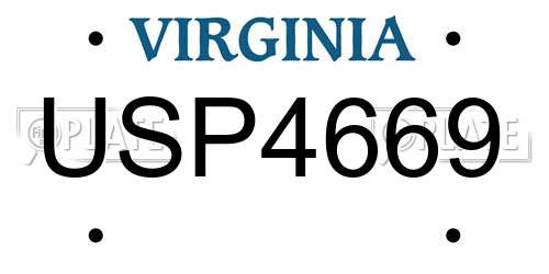 USP4669 Virginia License Plate