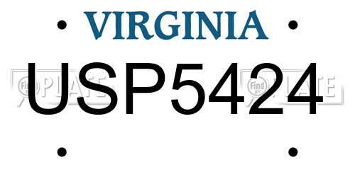 USP5424 Virginia License Plate