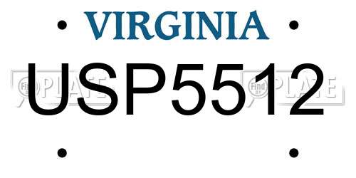 USP5512 Virginia License Plate