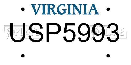 USP5993 Virginia License Plate