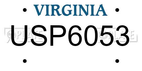 USP6053 Virginia License Plate