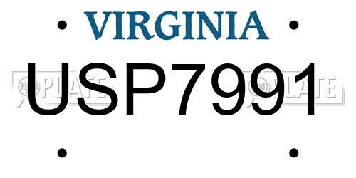 USP7991 Virginia License Plate