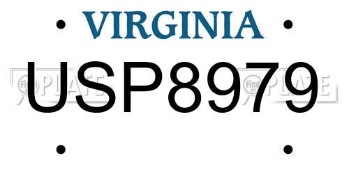 USP8979 Virginia License Plate