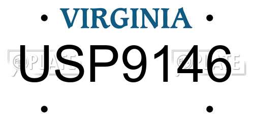 USP9146 Virginia License Plate