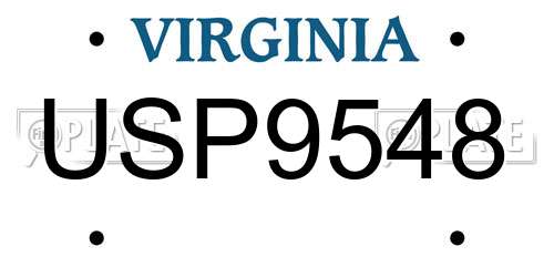 USP9548 Virginia License Plate