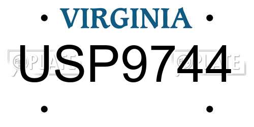 USP9744 Virginia License Plate