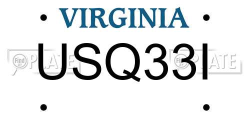 USQ33I Virginia License Plate