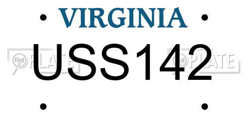 USS142 Virginia License Plate