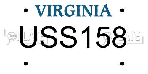 USS158 Virginia License Plate