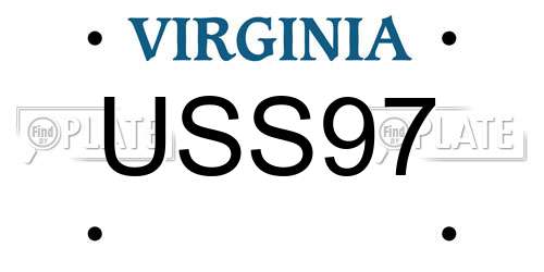 USS97 Virginia License Plate