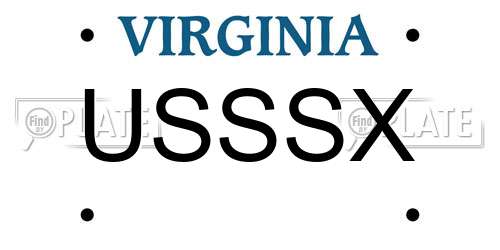 USSSX Virginia License Plate