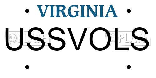 USSVOLS Virginia License Plate