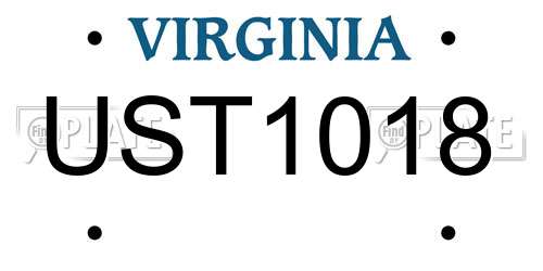 UST1018 Virginia License Plate