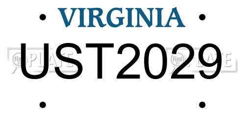 UST2029 Virginia License Plate