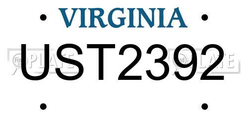 UST2392 Virginia License Plate