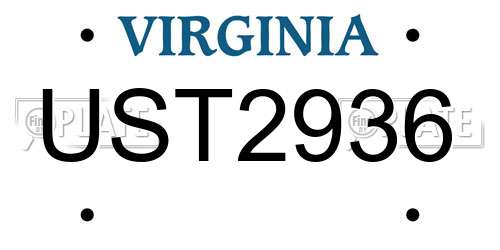UST2936 Virginia License Plate