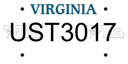 UST3017 Virginia License Plate