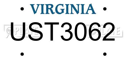 UST3062 Virginia License Plate