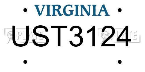 UST3124 Virginia License Plate