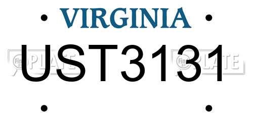 UST3131 Virginia License Plate