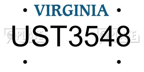 UST3548 Virginia License Plate