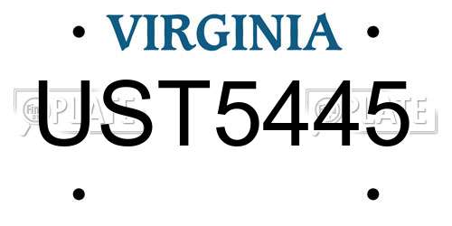 UST5445 Virginia License Plate