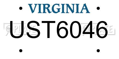 UST6046 Virginia License Plate