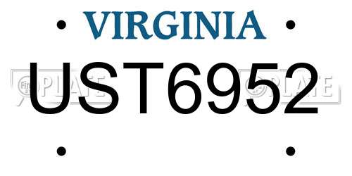 UST6952 Virginia License Plate