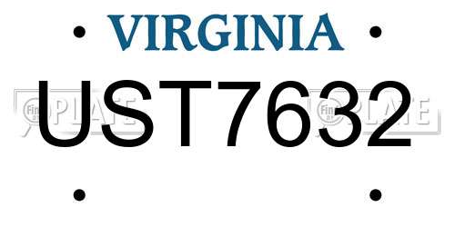 UST7632 Virginia License Plate