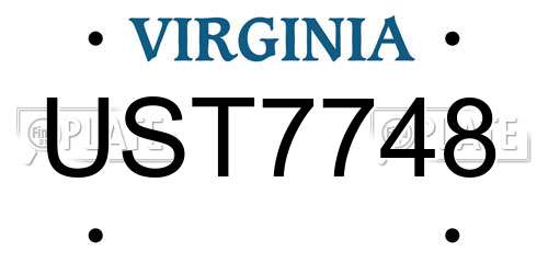 UST7748 Virginia License Plate