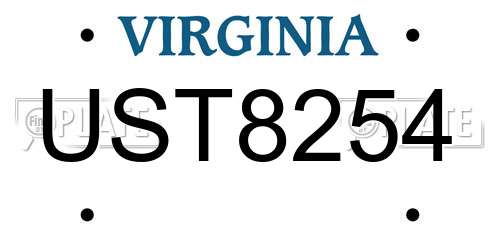 UST8254 Virginia License Plate