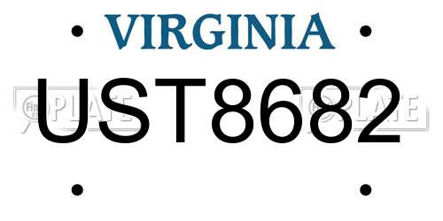 UST8682 Virginia License Plate