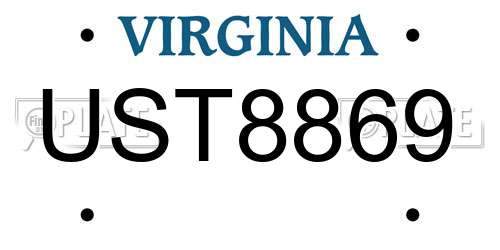 UST8869 Virginia License Plate