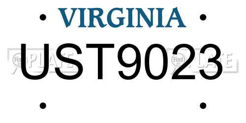 UST9023 Virginia License Plate