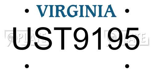 UST9195 Virginia License Plate