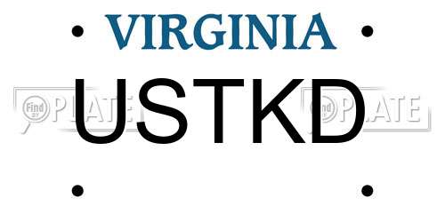 USTKD Virginia License Plate