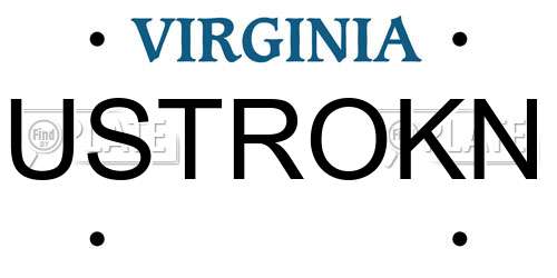 USTROKN Virginia License Plate