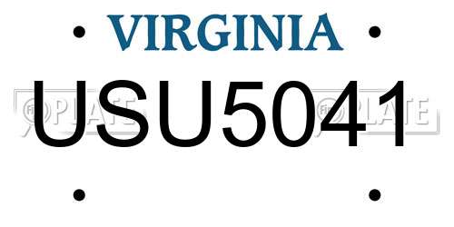 USU5041 Virginia License Plate