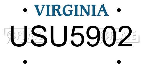 USU5902 Virginia License Plate