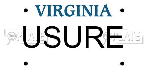 USURE Virginia License Plate