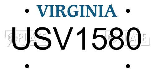 USV1580 Virginia License Plate