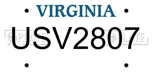 USV2807 Virginia License Plate