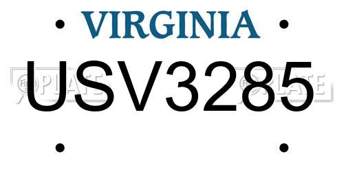USV3285 Virginia License Plate